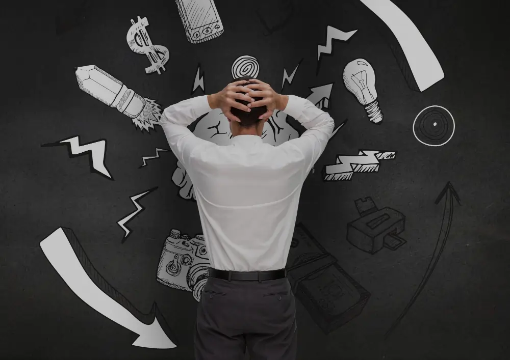 Person experiencing stress and emotional wellbeing challenges